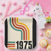 1975レトロヴィンテージポスター50誕生日 ペーパープレート (パーティー)