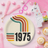 1975レトロヴィンテージポスター50誕生日 ペーパープレート (パーティー)