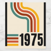 1975レトロヴィンテージポスター50誕生日 ワインラベル (シングルラベル)