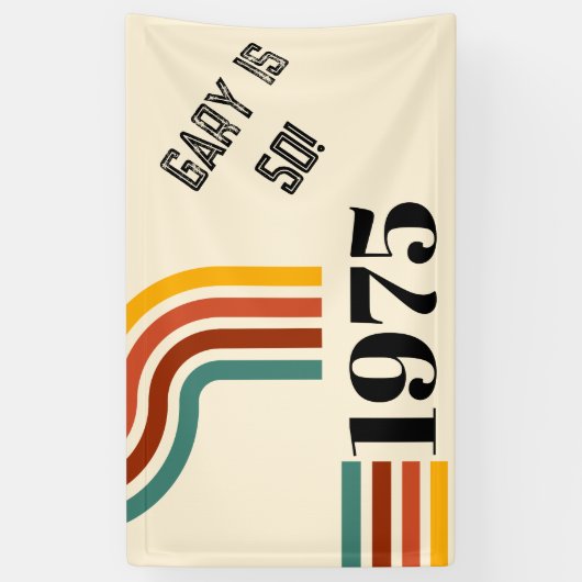 1975レトロヴィンテージポスター50誕生日 横断幕 (縦)