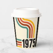 1975レトロヴィンテージポスター50誕生日 紙コップ (正面)