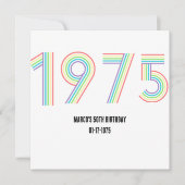 1975レトロヴィンテージレインボー数字50誕生日 サンキューカード (正面)