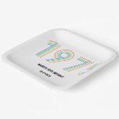 1975レトロヴィンテージレインボー数字50誕生日 ペーパープレート (傾斜あり)