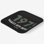 1975レトロヴィンテージレインボー数字50誕生日 ペーパープレート (傾斜あり)