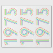 1975レトロヴィンテージレインボー数字50誕生日 ラッピングペーパー (フラット)