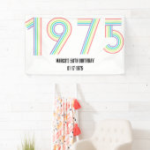 1975レトロヴィンテージレインボー数字50誕生日 横断幕 (インサイチュ)
