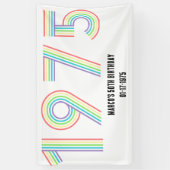 1975レトロヴィンテージレインボー数字50誕生日 横断幕 (縦)