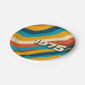 1975レトロ紙プレートヴィンテージ70s Groovyストライプ製品 ペーパープレート (アングル)