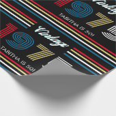 1975ヴィンテージストライプレトロの原色 ラッピングペーパー (角)