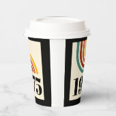 1975ヴィンテージレトロストライプレインボー 紙コップ (左)