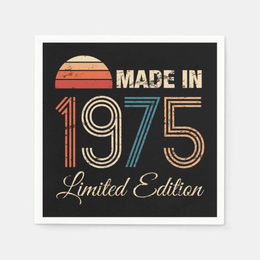 1975ヴィンテージ50誕生日 スタンダードカクテルナプキン (正面)