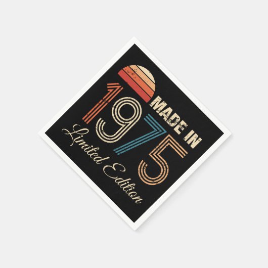 1975ヴィンテージ50誕生日 スタンダードカクテルナプキン (角)