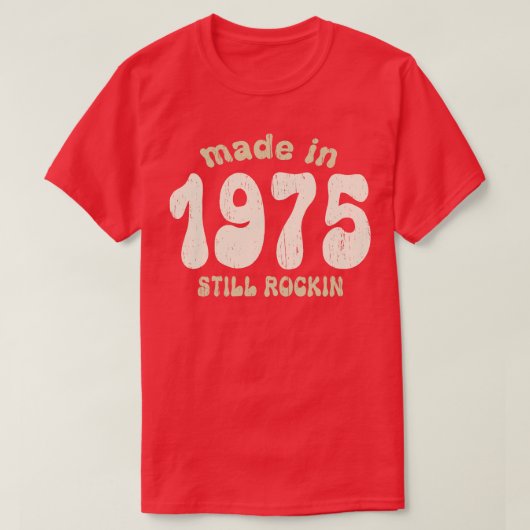 1975年に製作されたまだ揺れるヴィンテージ番号1 Tシャツ (デザイン正面)