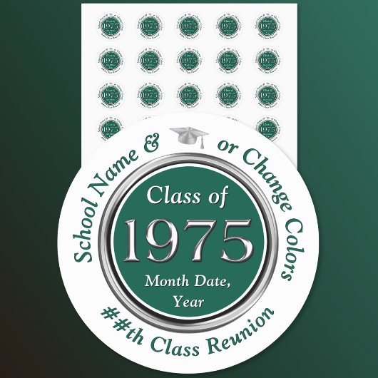 1975年のクラス懇親会シールまたは転送デザイン ラウンドシール