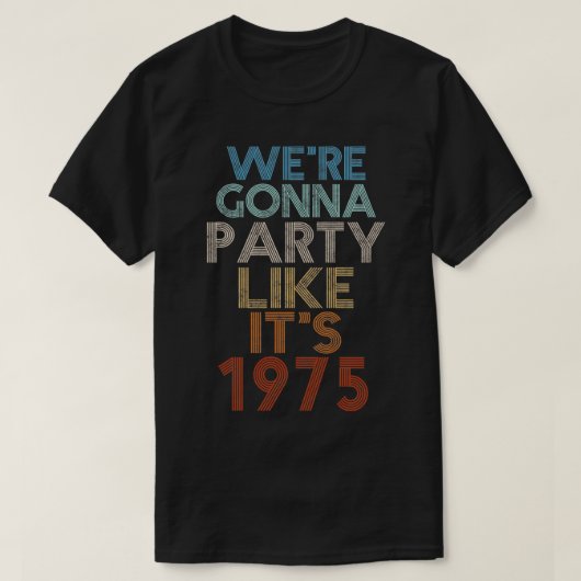 1975年のパーティーアニバーズ誕生日 Tシャツ (デザイン正面)