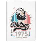 1975年のヘッドフォン以降のヴィンテージ クリップボード (裏面)