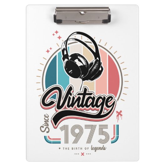 1975年のヘッドフォン以降のヴィンテージ クリップボード (正面)