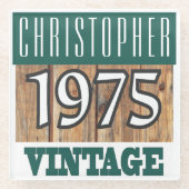 1975年の名前のヴィンテージガラスコースター ガラスコースター (正面)