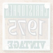 1975年の名前のヴィンテージガラスコースター ガラスコースター (裏面)