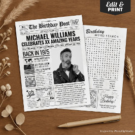 1975年カスタム新聞紙誕生日カード、トレンド シーズンカード