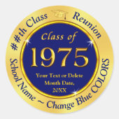 1975年クラス、カスタマイズ可能なクラス懇親会スタンプ ラウンドシール (正面)