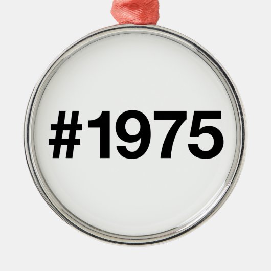 1975年ハッシュタグ50年誕生日記念日 メタルオーナメント (正面)