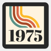 1975年レトロストライプヴィンテージポスター スクエアシール (正面)