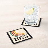 1975年レトロストライプヴィンテージポスター スクエアペーパーコースター (インサイチュ)