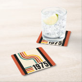 1975年レトロストライプヴィンテージポスター スクエアペーパーコースター (インサイチュ)