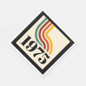 1975年レトロストライプヴィンテージポスター スタンダードランチョンナプキン (角)