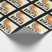 1975年レトロストライプヴィンテージポスター ラッピングペーパー (角)