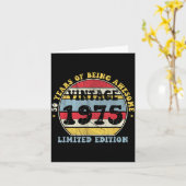 1975年ヴィンテージ限定版 50歳 50周年誕生日 カード (黄色い花)