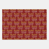 1975年以来、多くの人に愛された赤い金ゴールド名誕生日 ラッピングペーパーシート (正面3)