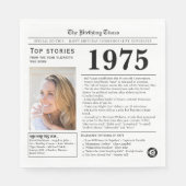 1975年新聞誕生日トリビア スタンダードランチョンナプキン (正面)
