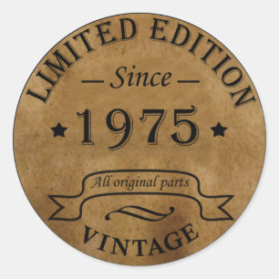 1975年生まれのヴィンテージ誕生日ギフト ラウンドシール