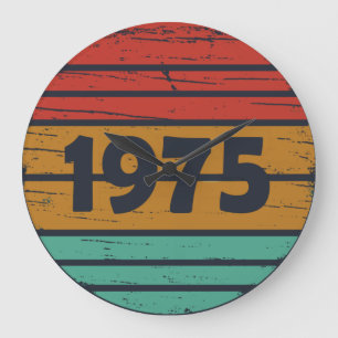 1975年生まれのヴィンテージ誕生日ギフト ラージ壁時計