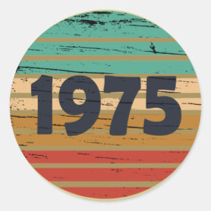 1975年生まれのヴィンテージ誕生日パーティー ラウンドシール