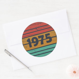1975年生まれのヴィンテージ誕生日パーティー ラウンドシール