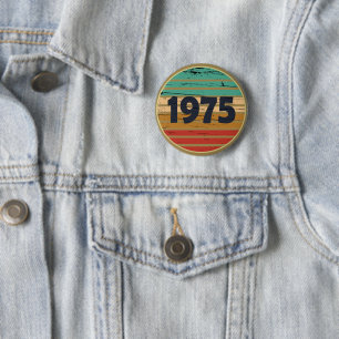 1975年生まれのヴィンテージ誕生日パーティー 缶バッジ