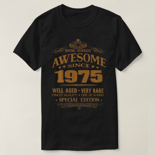 1975年素晴らしからの誕生日ギフト Tシャツ (デザイン正面)