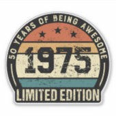 1975年製 レトロ 50歳の誕生日お祝い シール (正面)