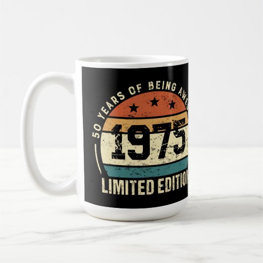 1975年製 レトロ 50歳 誕生日お祝い コーヒーマグカップ (左)
