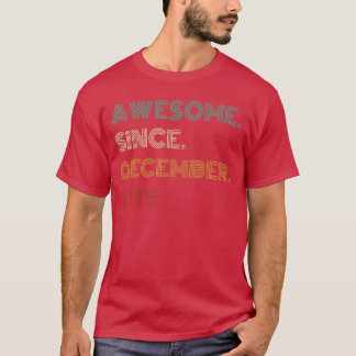 1975年12月生まれの50歳 Awesome 50th Birthday Tシャツ