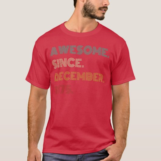 1975年12月生まれの50歳 Awesome 50th Birthday Tシャツ (正面)