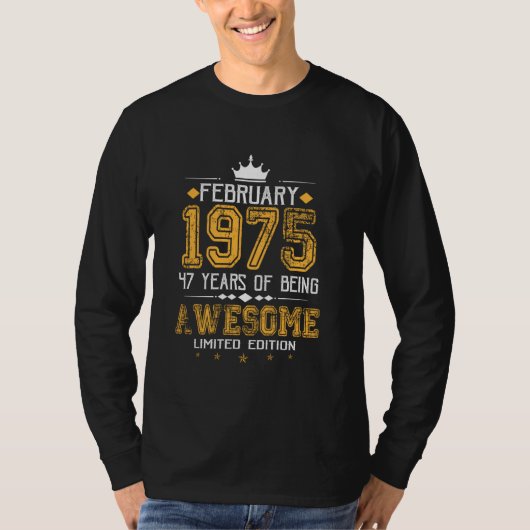 1975年2月47歳素晴らし Tシャツ (正面)