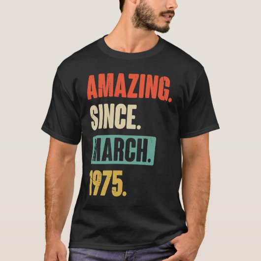 1975年3月から素晴らしい誕生日48th装飾 tシャツ (正面)