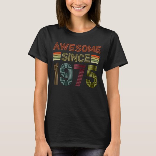1975年47素晴らし誕生日レトロ以来47歳 Tシャツ (正面)