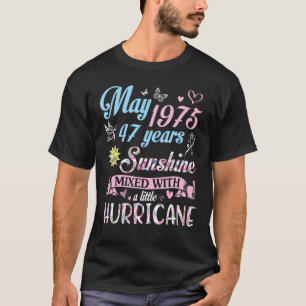 1975年5月誕生日47年の日差し混合 Tシャツ