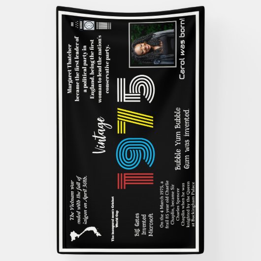 1975年50回目生まれの写真名 横断幕 (縦)