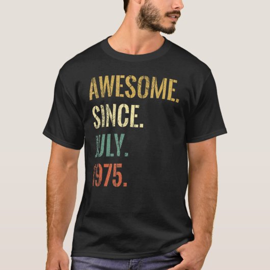 1975年7月以素晴らし降47歳 Tシャツ (正面)
